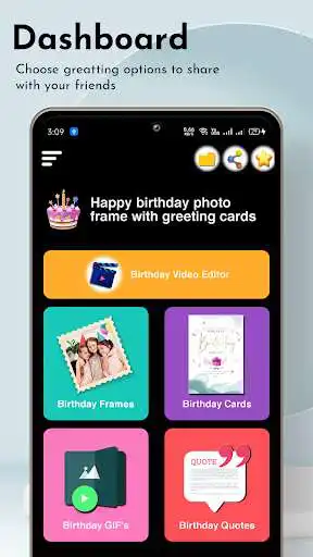 Play Happy birthday photo frame with greeting cards as an online game Happy birthday photo frame with greeting cards with UptoPlay