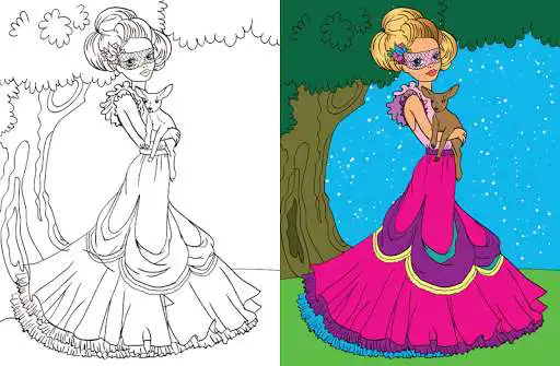 Play Happy Color - Princess Coloring  and enjoy Happy Color - Princess Coloring with UptoPlay