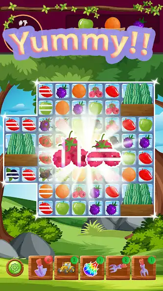 Play Happy Fruit Boom: Match 3 Game as an online game Happy Fruit Boom: Match 3 Game with UptoPlay