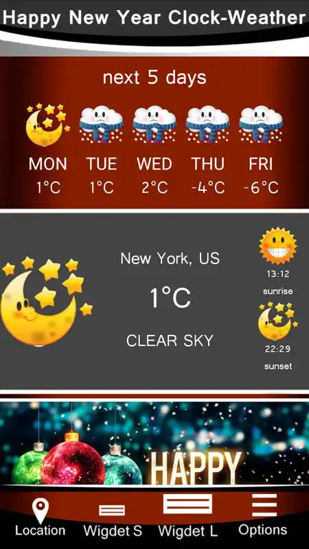 Play Happy New Year Clock-Weather