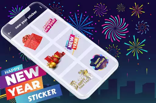 Play happy new year stickers for WA, new year wishes as an online game happy new year stickers for WA, new year wishes with UptoPlay