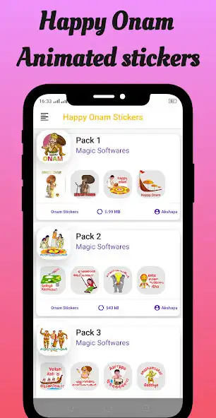Play Happy Onam - Animated Stickers  and enjoy Happy Onam - Animated Stickers with UptoPlay