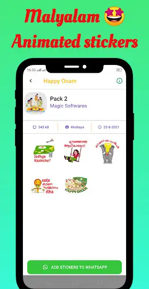 Play Happy Onam - Animated Stickers as an online game Happy Onam - Animated Stickers with UptoPlay