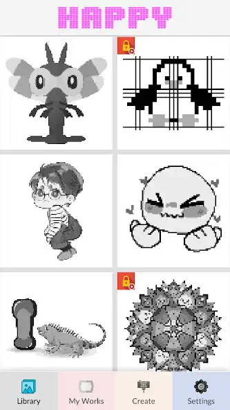 Play Happy Pixel Art Coloring as an online game Happy Pixel Art Coloring with UptoPlay