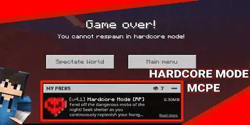 Play Hardcore Mod for Minecraft PE as an online game Hardcore Mod for Minecraft PE with UptoPlay