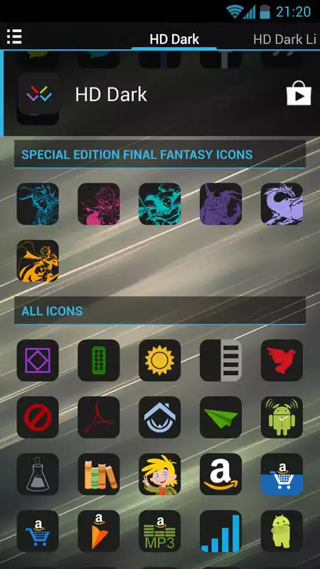 Play HD Dark Free - Icon Pack
