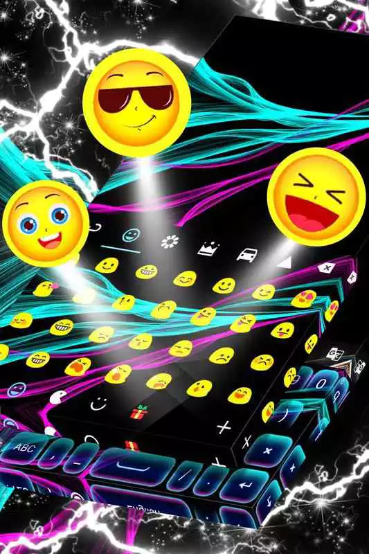 Play HD Neon Keyboard Theme