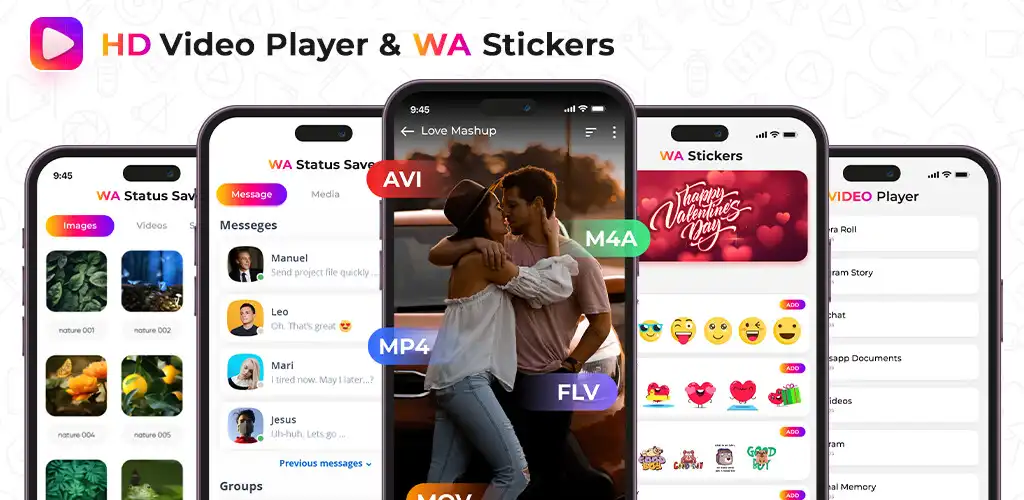 Play HD Video Player  WA Sticker  and enjoy HD Video Player  WA Sticker with UptoPlay