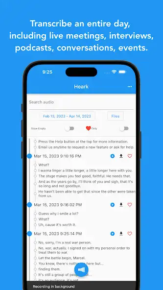 Play Heark - Record and Transcribe as an online game Heark - Record and Transcribe with UptoPlay