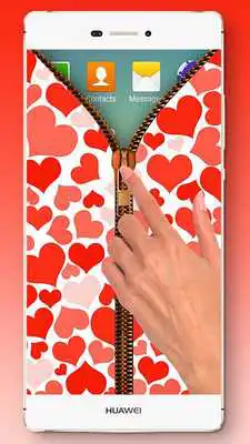 Play Heart Love Zipper Lock Screen