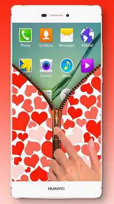 Play Heart Love Zipper Lock Screen
