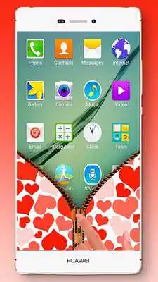 Play Heart Love Zipper Lock Screen