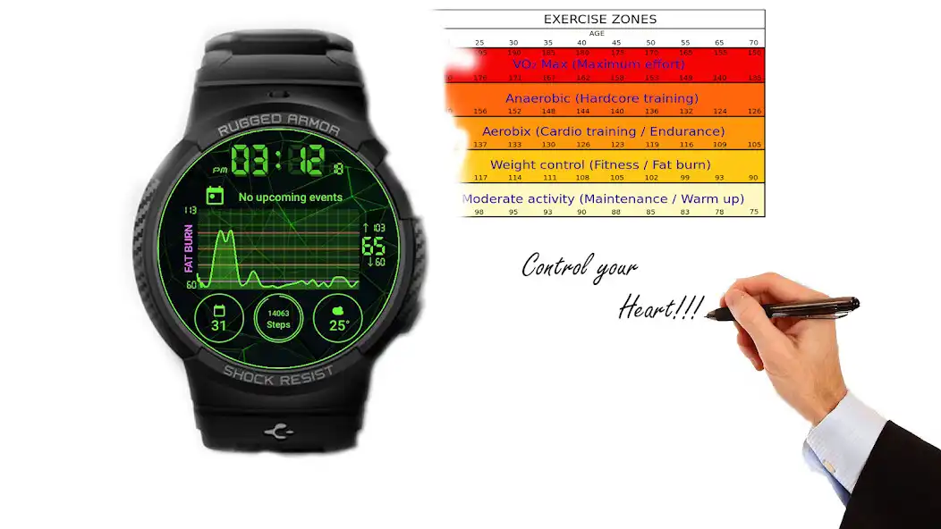 Play Heart Rate Demo watch face  and enjoy Heart Rate Demo watch face with UptoPlay