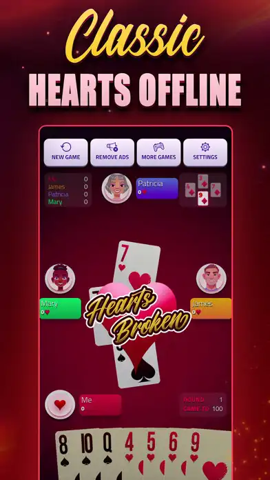 Play Hearts Offline - Card Game  and enjoy Hearts Offline - Card Game with UptoPlay