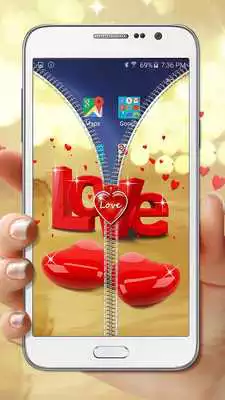 Play Heart Zipper Lock Screen