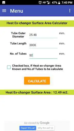 Play APK Heat Ex-changer Area  and enjoy Heat Ex-changer Area with UptoPlay com.pinjara_imran5290.Heat_Exchanger_Area