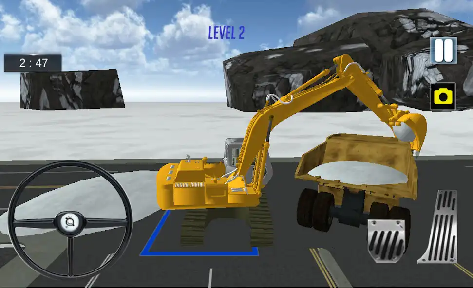 Play Heavy Snow Rescue Excavator 3D as an online game Heavy Snow Rescue Excavator 3D with UptoPlay