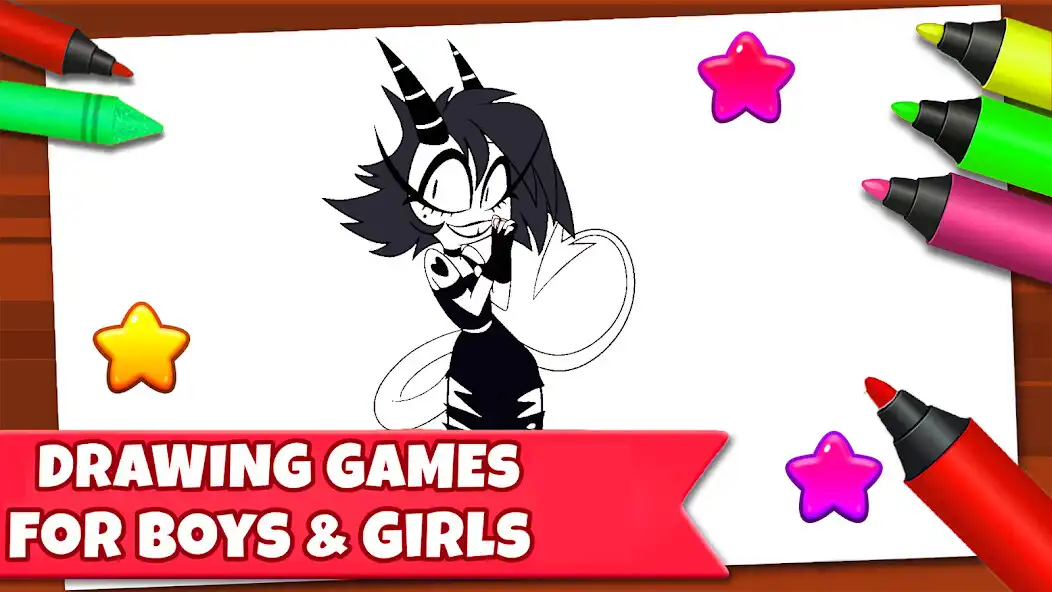 Play Helluva Boss easy drawing as an online game Helluva Boss easy drawing with UptoPlay