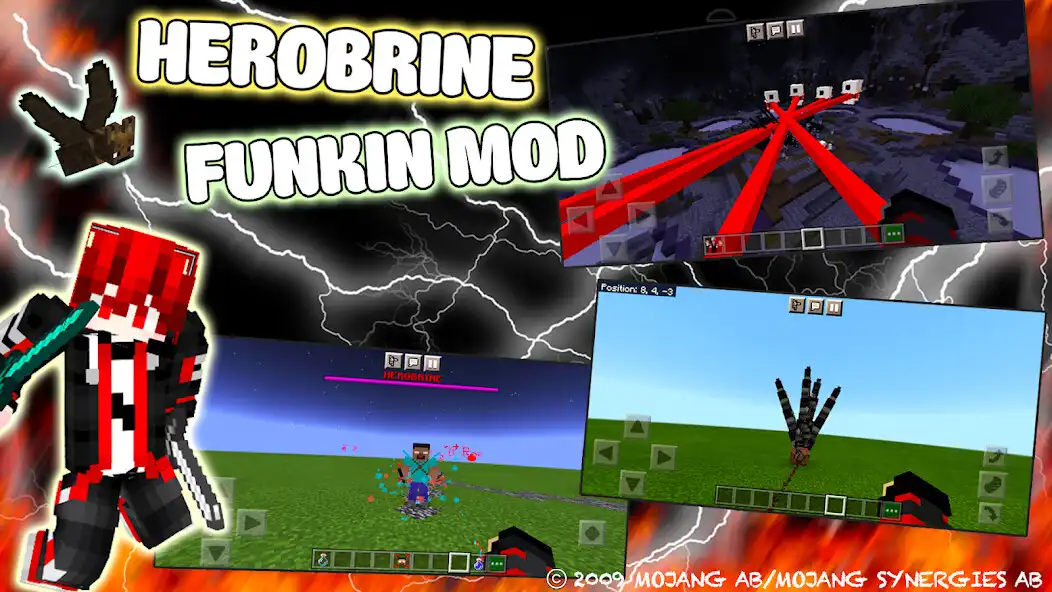 Play Herobrine: Monsters Mod MCPE as an online game Herobrine: Monsters Mod MCPE with UptoPlay