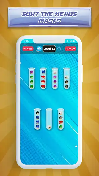 Play Heroes Mask Sort: PJ Power as an online game Heroes Mask Sort: PJ Power with UptoPlay