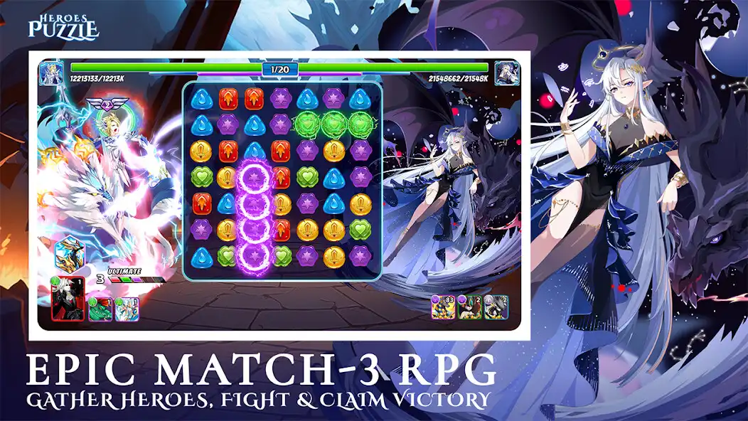 Play Heroes  Puzzles: Match-3 RPG as an online game Heroes  Puzzles: Match-3 RPG with UptoPlay