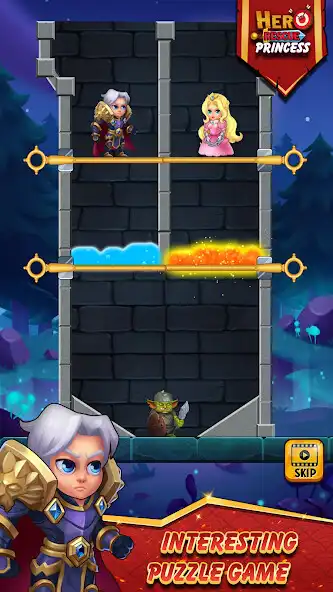 Play Hero Rescue - Pull Pin Puzzle as an online game Hero Rescue - Pull Pin Puzzle with UptoPlay