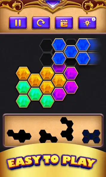 Play Hexa Block Puzzle Golden Touch as an online game Hexa Block Puzzle Golden Touch with UptoPlay