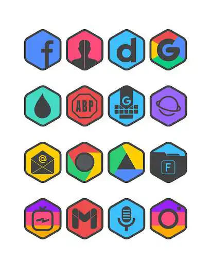 Play Hexadark - Hexa Icon Pack as an online game Hexadark - Hexa Icon Pack with UptoPlay