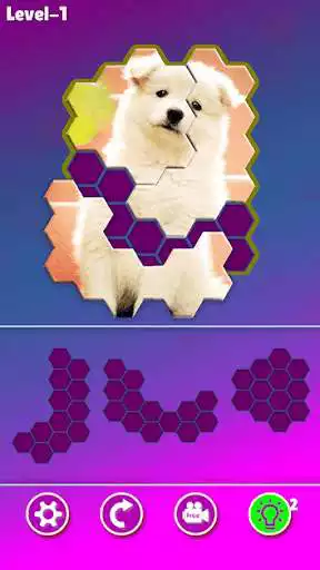 Play Hexa Jigsaw - Dogs jigsaw puzzle game  and enjoy Hexa Jigsaw - Dogs jigsaw puzzle game with UptoPlay