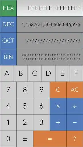 Play Hex,Dec,Oct,Bin(Dev Calc) as an online game Hex,Dec,Oct,Bin(Dev Calc) with UptoPlay