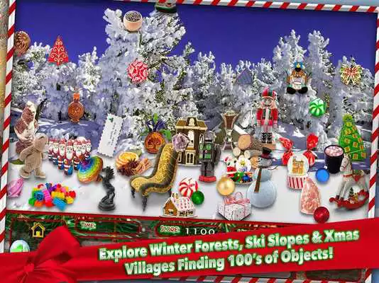 Play Hidden Object White Christmas Holiday Puzzle Game