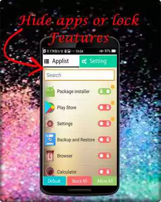 Play Hide apps or lock