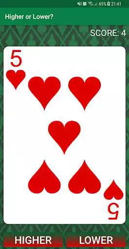 Play Higher or Lower? - Card Game! as an online game Higher or Lower? - Card Game! with UptoPlay