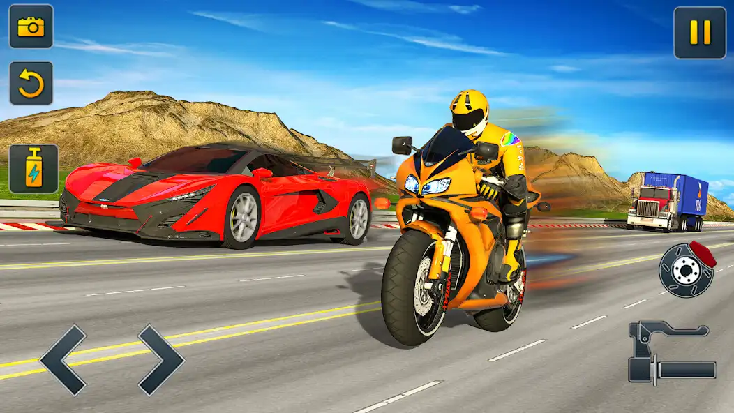 Play Highway Traffic: Go Bike Rider as an online game Highway Traffic: Go Bike Rider with UptoPlay