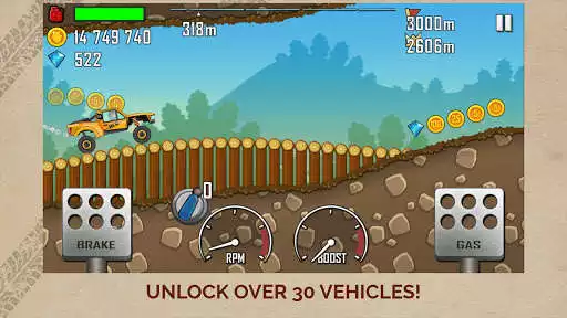 Играйте в Hill Climb Racing как онлайн-игру Hill Climb Racing с UptoPlay