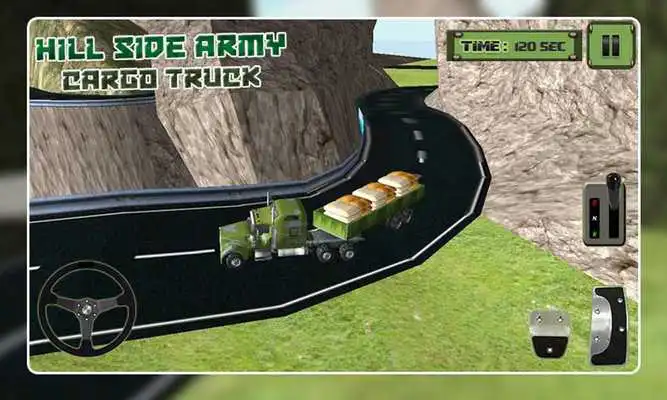 Play Hill-Side Army Cargo Truck 3D