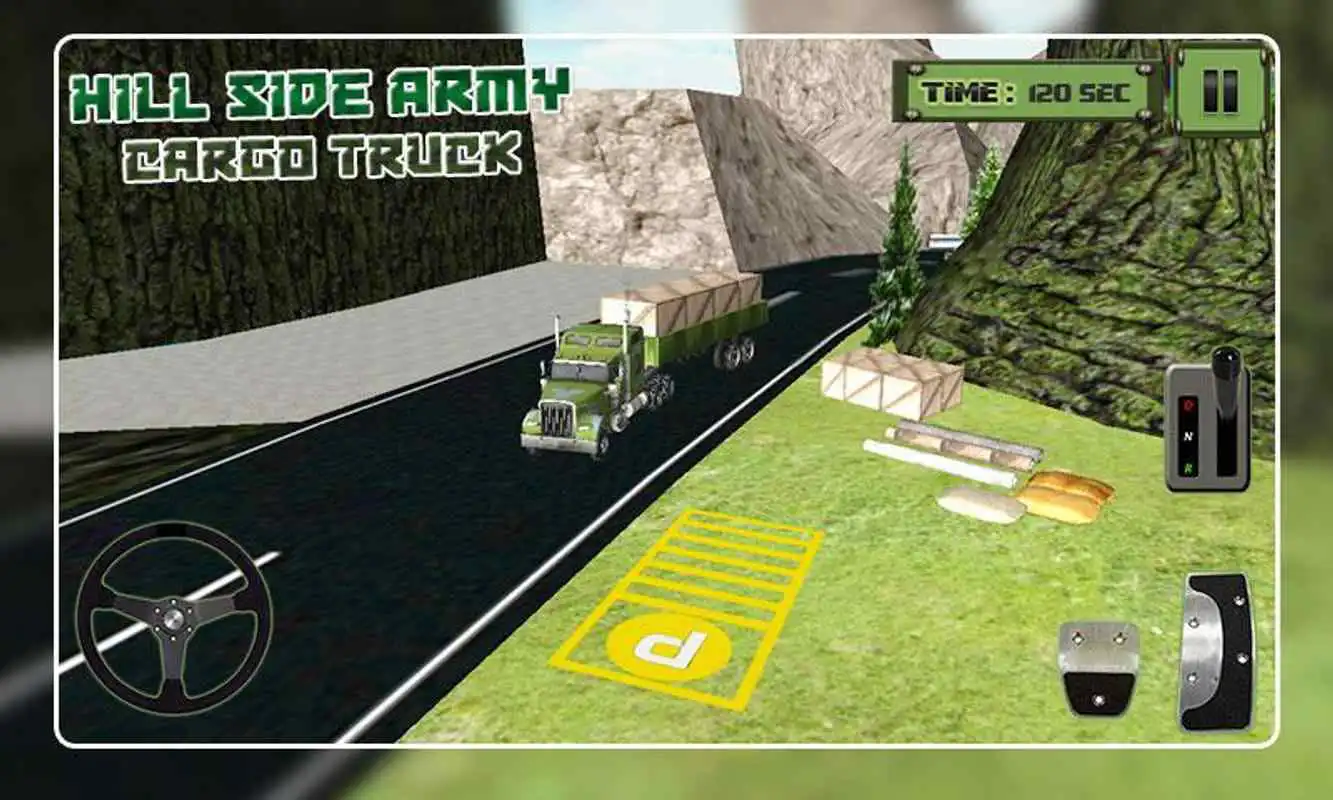 Play Hill-Side Army Cargo Truck 3D
