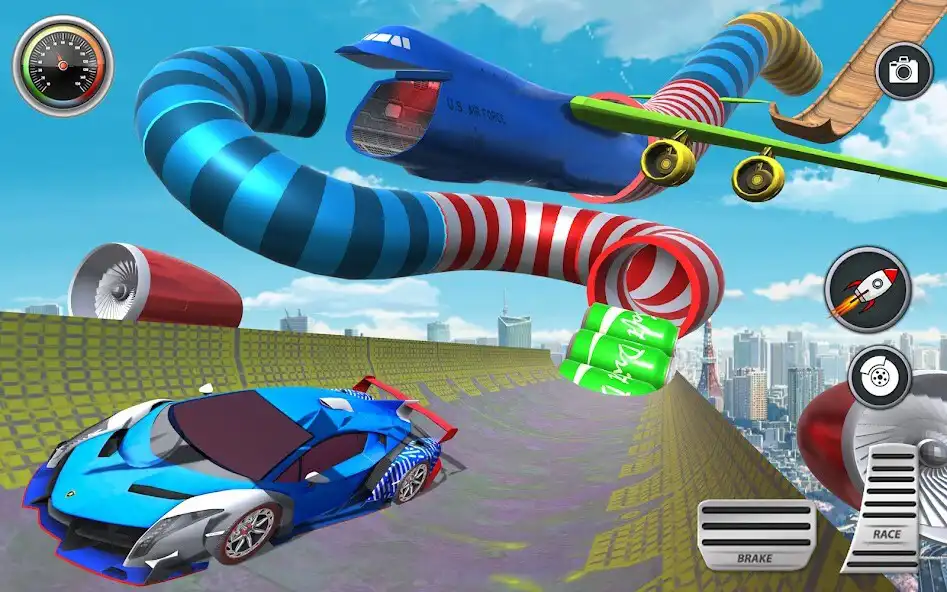 Play Hill Stunts Mega Ramp Car Race as an online game Hill Stunts Mega Ramp Car Race with UptoPlay