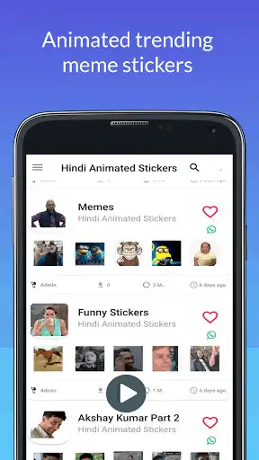 Play Hindi Stickers in Animated version for WAStickers  and enjoy Hindi Stickers in Animated version for WAStickers with UptoPlay