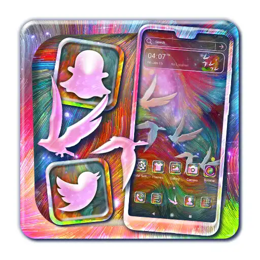 Play Hippie Galaxy Bird Launcher Theme APK