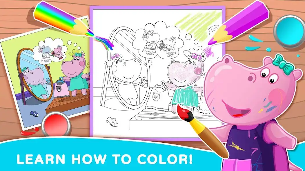 Play Hippo: Coloring Book for Kids as an online game Hippo: Coloring Book for Kids with UptoPlay