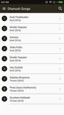 Play Hit Dhanush Songs Lyrics