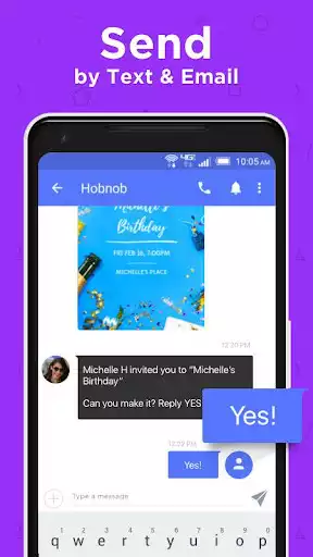 Play Hobnob Invitations: Invitation Maker & Text RSVP as an online game Hobnob Invitations: Invitation Maker & Text RSVP with UptoPlay