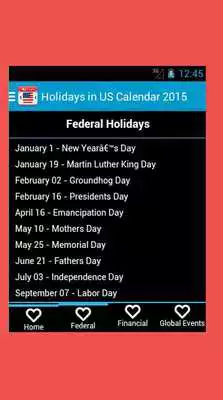 Play Holidays in US Calendar 2015