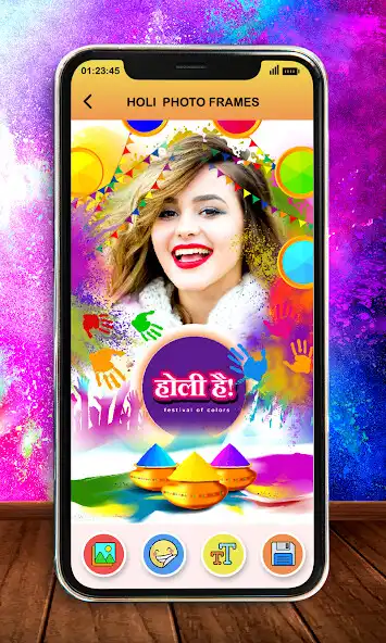 Play Holi Photo Frames 2023 as an online game Holi Photo Frames 2023 with UptoPlay