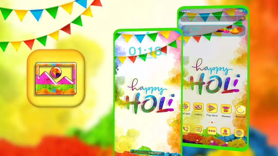 Play Holi Theme Launcher  and enjoy Holi Theme Launcher with UptoPlay