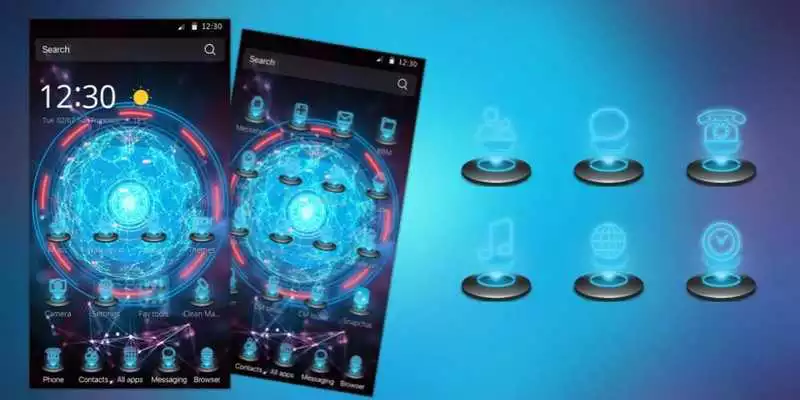 Play Hologram Blue Tech Kystal Neon
