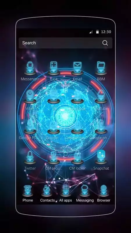 Play Hologram Blue Tech Kystal Neon