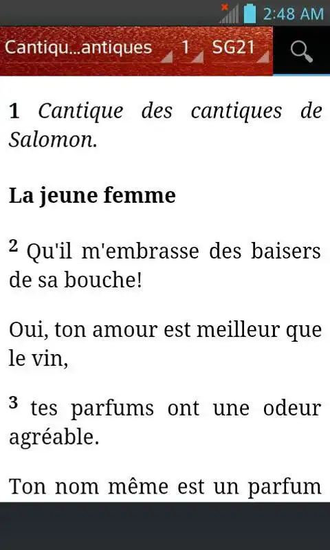 Play Holy Bible SG, Segond (French)