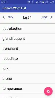 Play Honors Word List